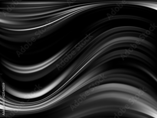 Abstract black and white background with waves. Vector illustration