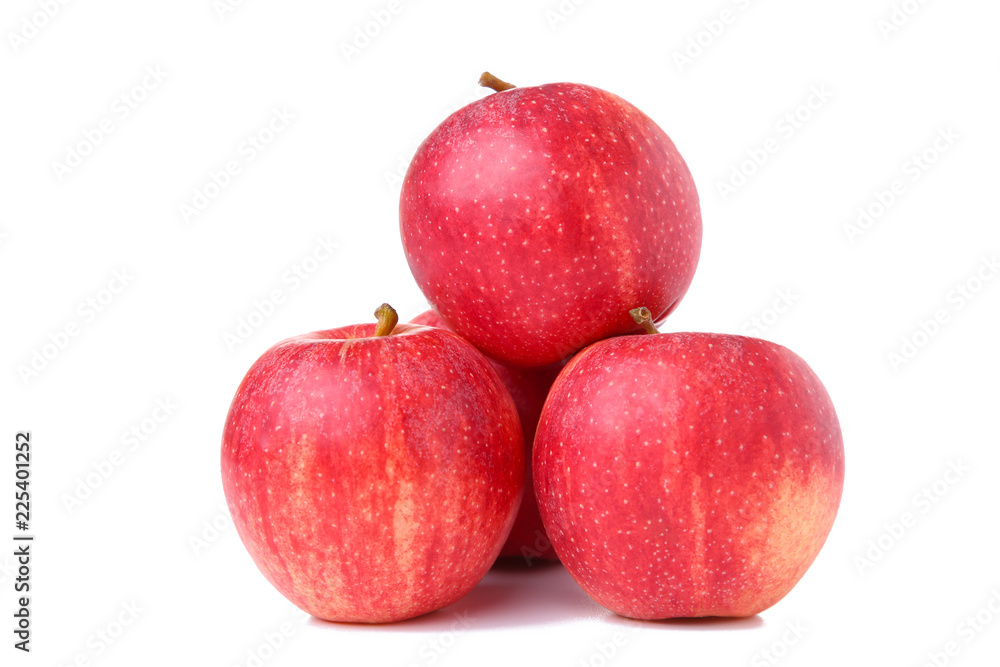 Fresh red apples isolated on white. Tasty apples on white background
