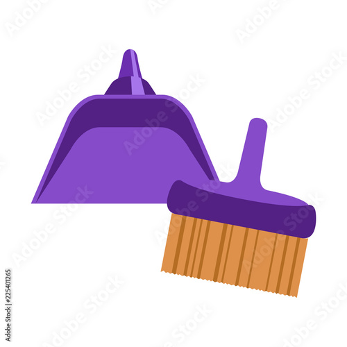 Isolated broom with a dustpan icon. Vector illustration design