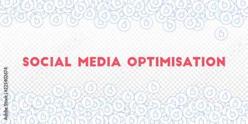 Social media icons. Transparent grid concept. Falling scattered thumbs up. Scattered border elements