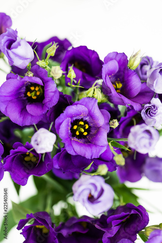 Beautiful Bouquet of Purple Eustoma flowers  Lisianthus