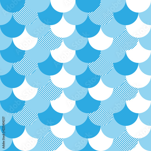 seamless background of fishscales in blue and white