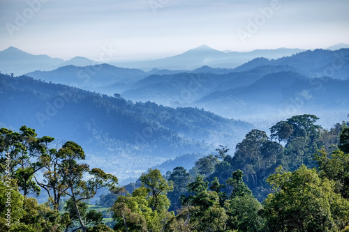 Mountains and Forest in Indonesia with HDR photo