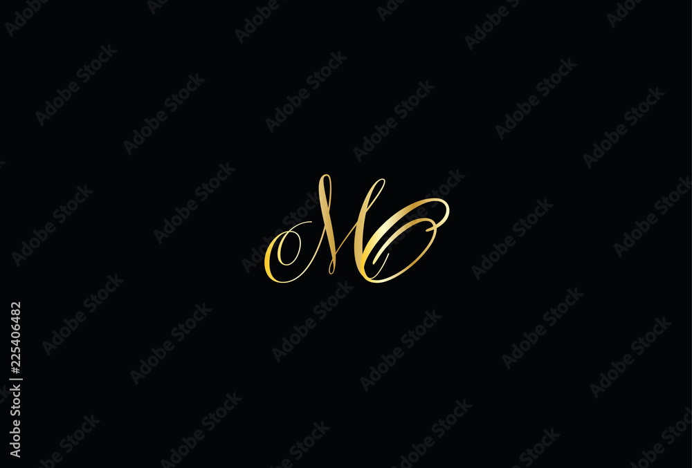 Unique modern MO initial black and gold color letter initial icon logo Unique modern MO initial black and gold color letter initial icon logo