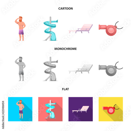 Isolated object of pool and swimming symbol. Collection of pool and activity stock symbol for web.