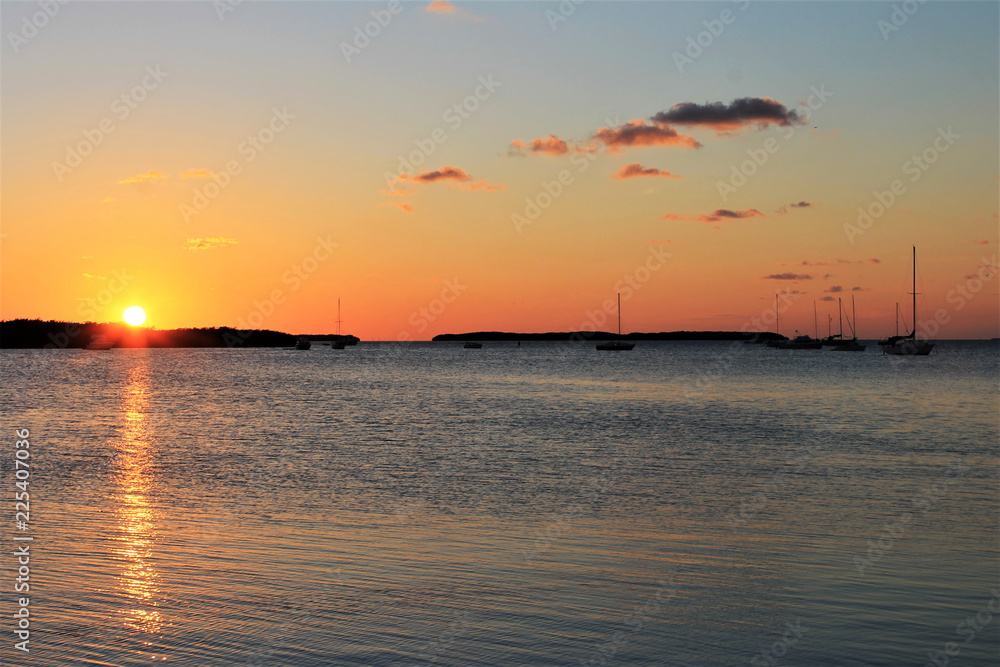 Sunset over the Gulf of Mexico,  Islamorada, Florida Keys.