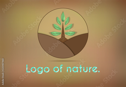 Vector logo and vibrant nature.And design and cooperation reforestation wood back to fertility and as a green space