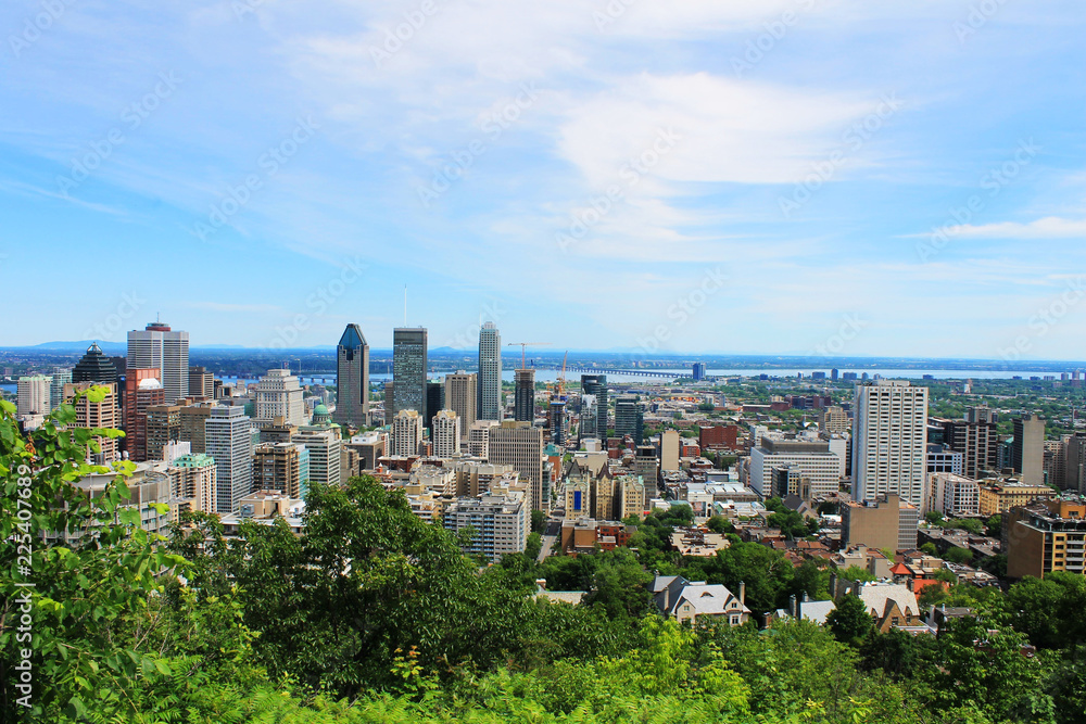 View of the City of Montreal, Quebec, Canada, from Mount Royal