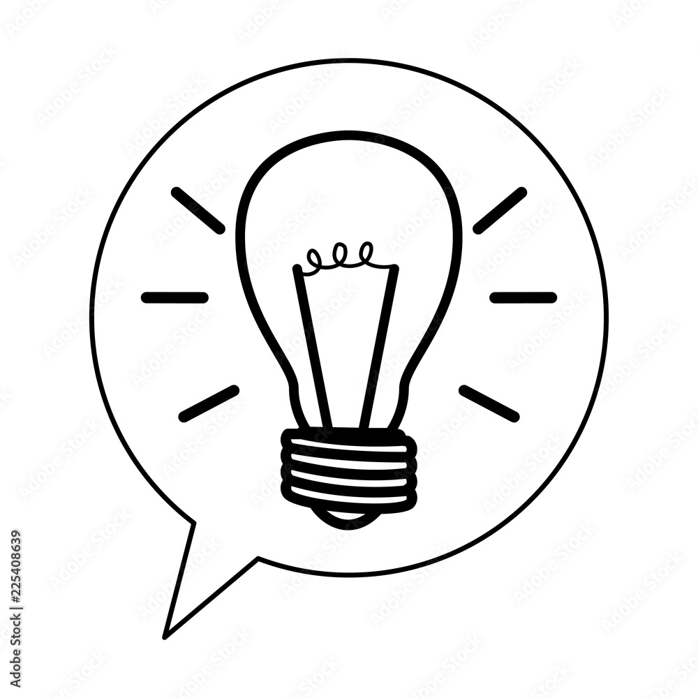 speech bubble with bulb light idea speech bubble with bulb light idea