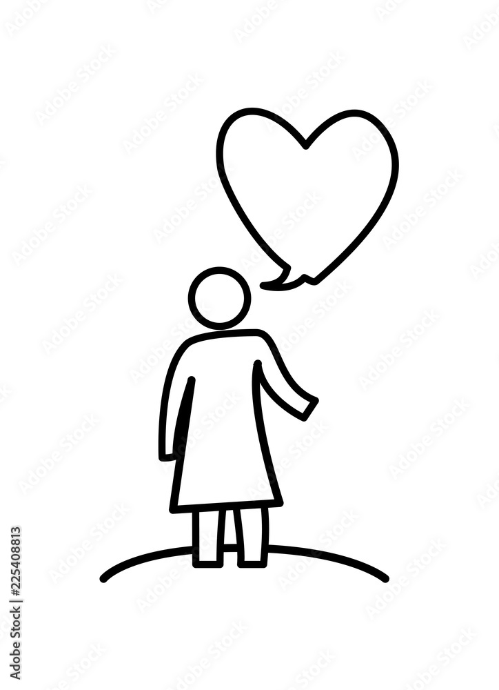 woman figure silhouette with heart woman figure silhouette with heart