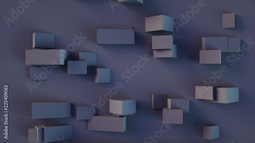 3d rendering background with rectangular shapes with different sizes of elements, computer generated