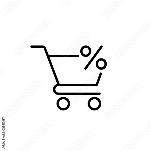 shopping sale discount sign line black icon