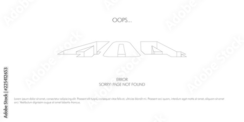404 error website not found graphic design. Vector illustration