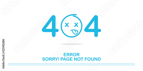 404 error website not found graphic design. Vector illustration