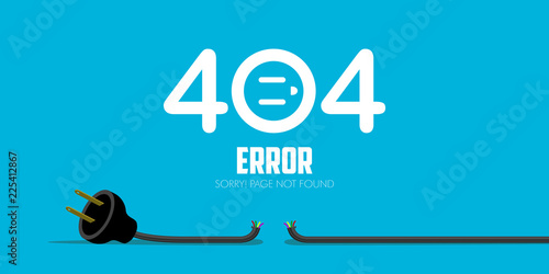 404 error website not found graphic design. Vector illustration