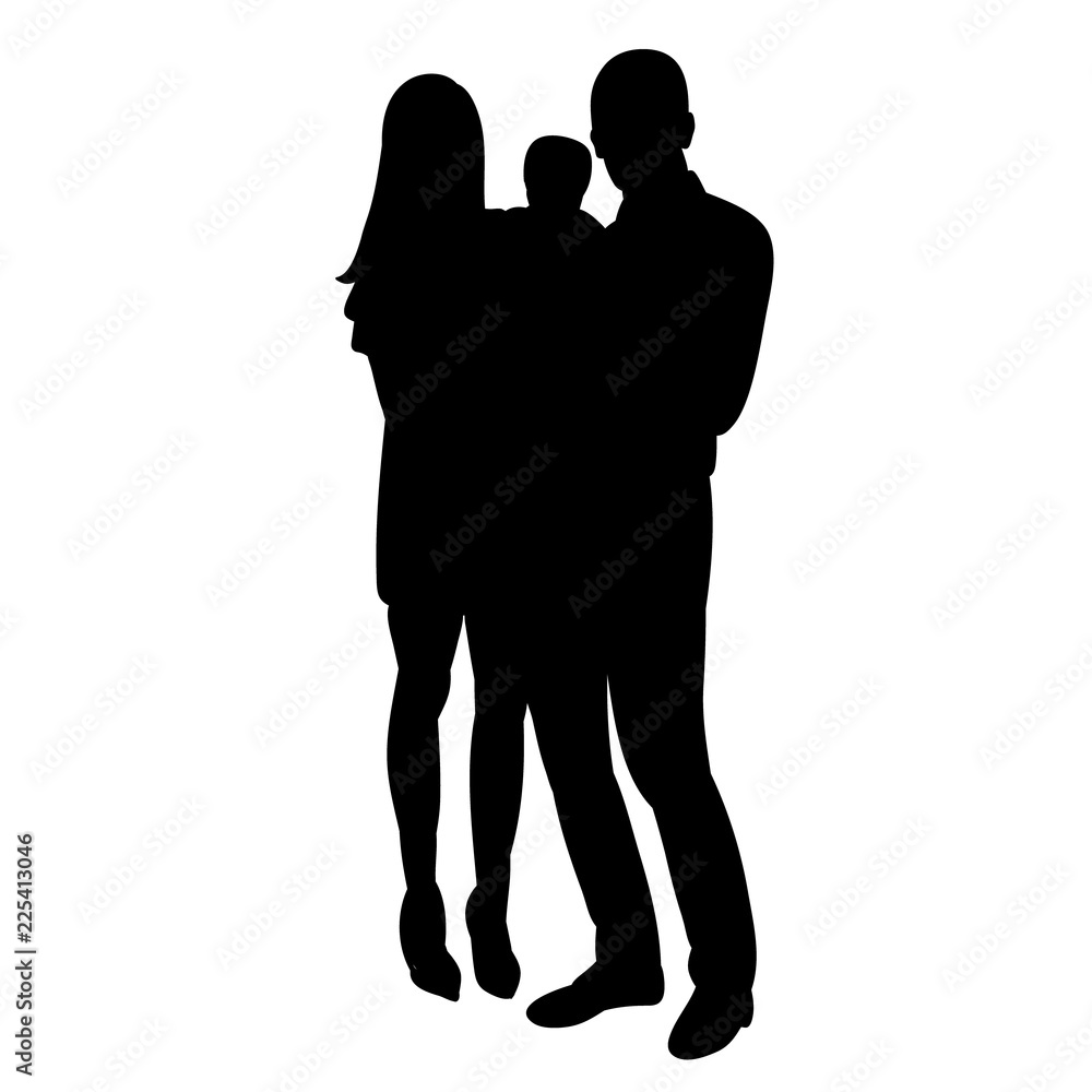  isolated silhouette family