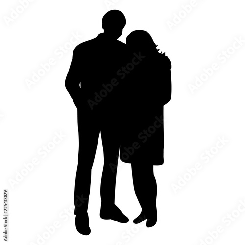 silhouette man and woman