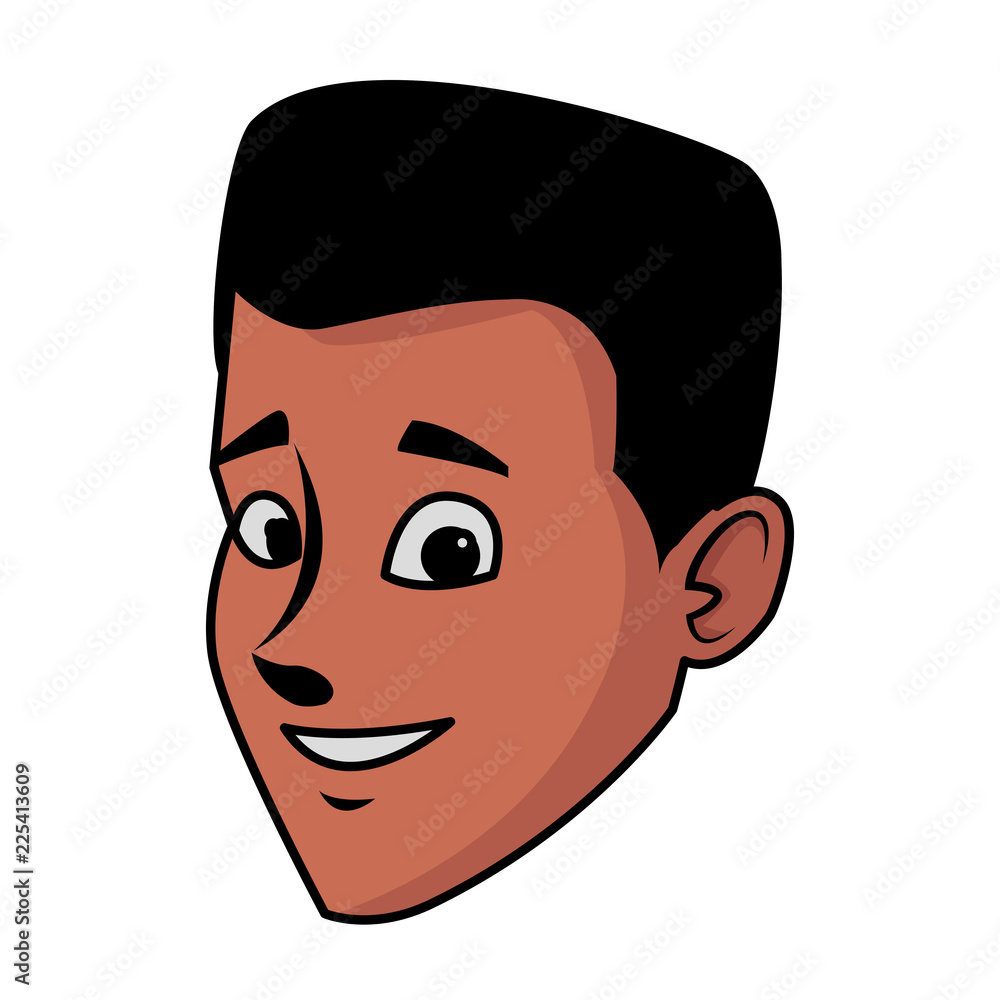 Fototapeta premium Young man face cartoon