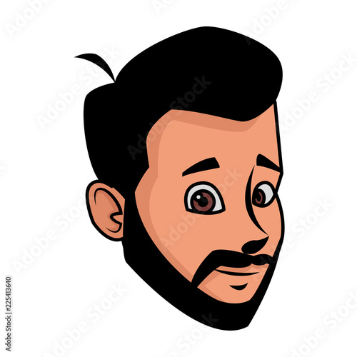 Young man face cartoon