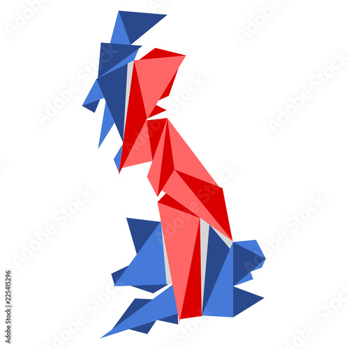 Low Poly style map of The United Kingdom. Vector illustration design