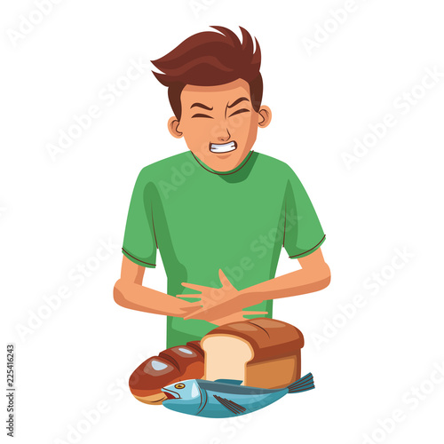 Young man with stomach ache