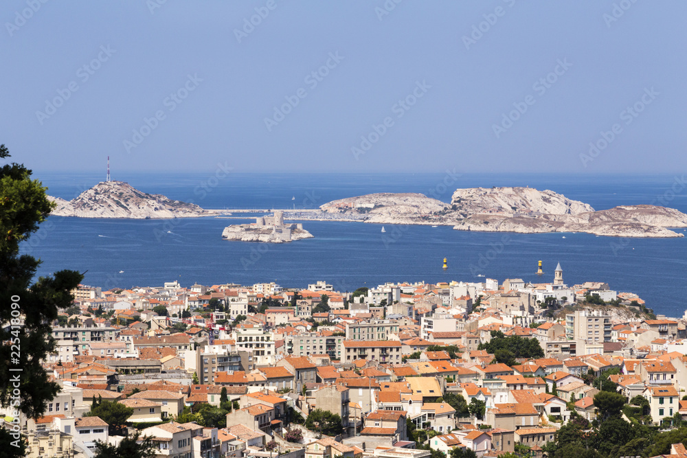Port of Marseilles, capital of Provence, France, viewed from above