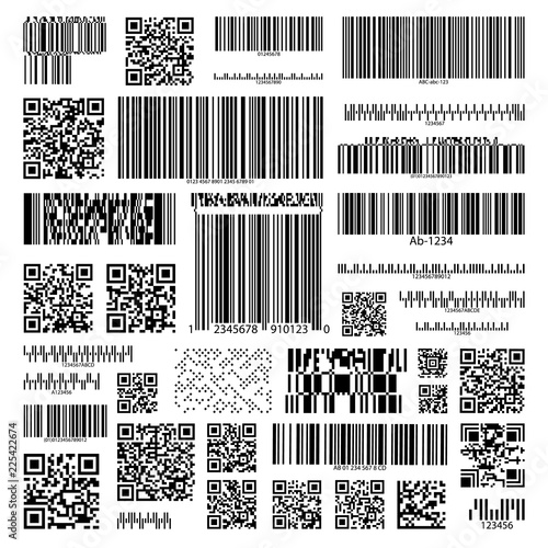 Barcode set on isolated background