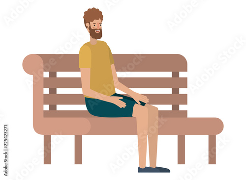 man sitting in park chair avatar character