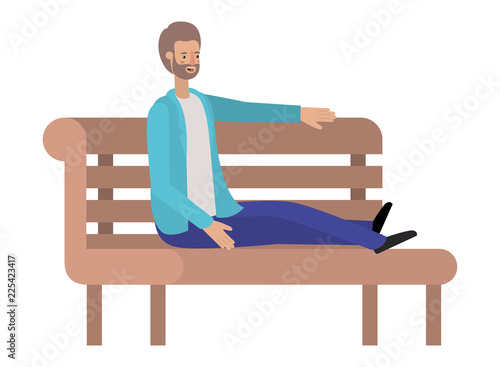 man sitting in park chair avatar character