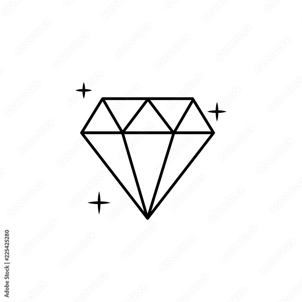 diamond icon. Element of jewelry for mobile concept and web apps illustration. Thin line icon for website design and development, app development diamond icon. Element of jewelry for mobile concept and web apps illustration. Thin line icon for website design and development, app development