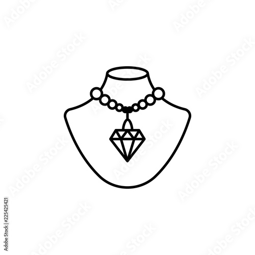 necklace icon. Element of jewelry for mobile concept and web apps illustration. Thin line icon for website design and development, app development