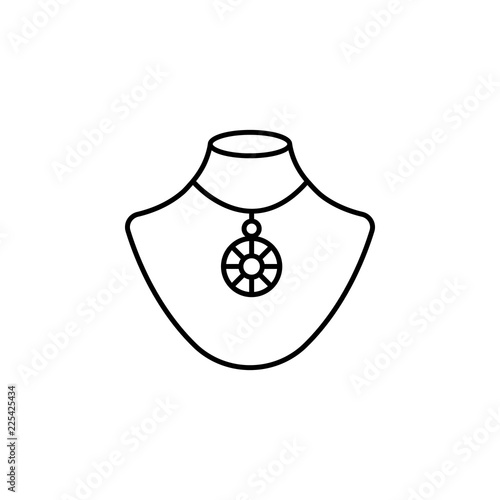 necklace icon. Element of jewelry for mobile concept and web apps illustration. Thin line icon for website design and development, app development