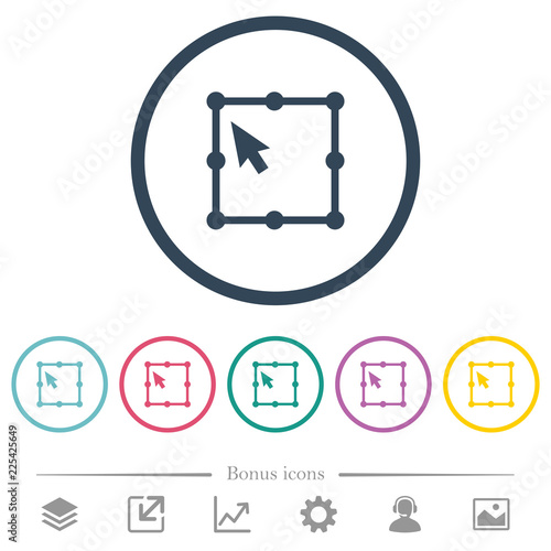 Free transform object flat color icons in round outlines