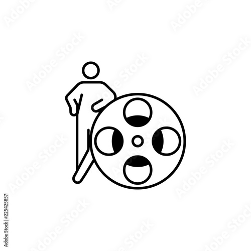 cinema, entertainment icon. Element of conceptual figures for mobile concept and web apps illustration. Thin line icon for website design and development, app development