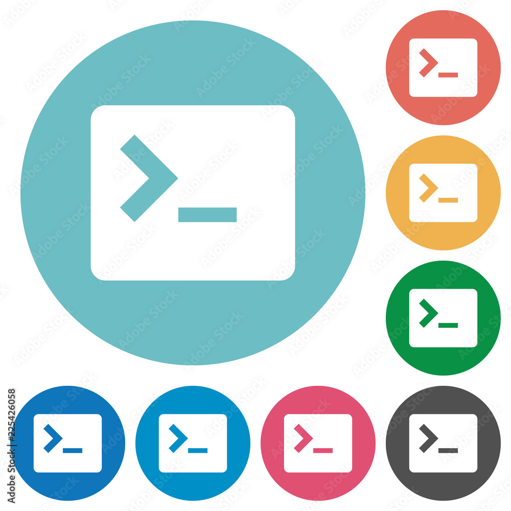 Command terminal flat round icons Command terminal flat round icons