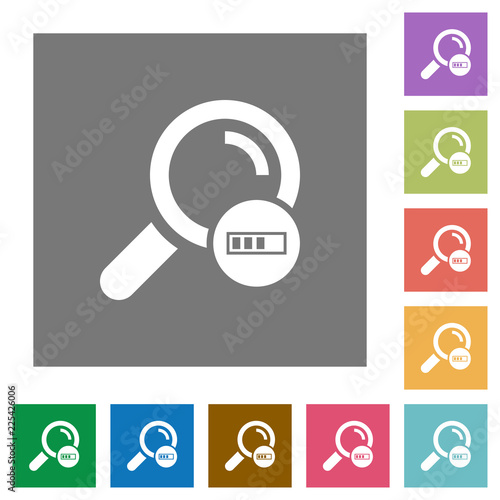 Search in progress square flat icons