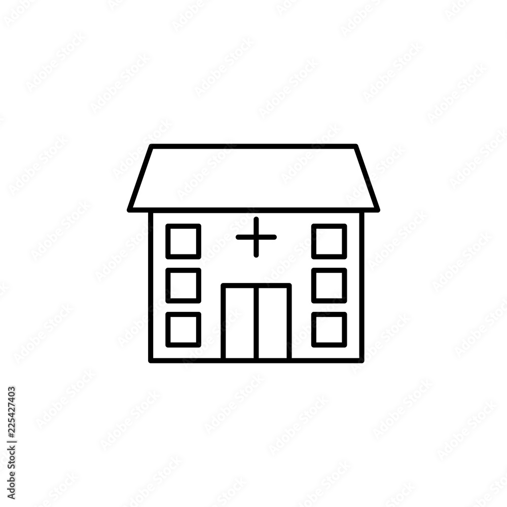 building, clinic, hospital icon. Element of hospital building for mobile concept and web apps illustration. Thin line icon for website design and development, app development