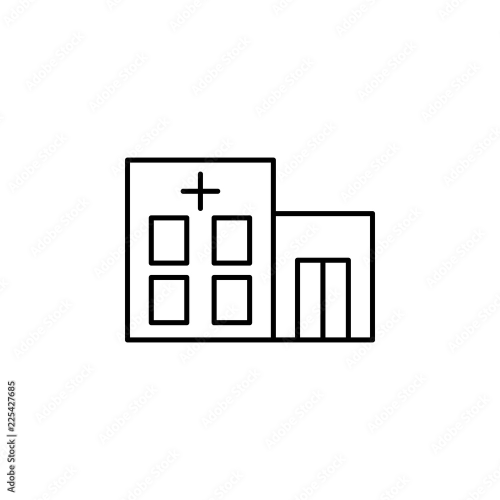 building, clinic, hospital icon. Element of hospital building for mobile concept and web apps illustration. Thin line icon for website design and development, app development