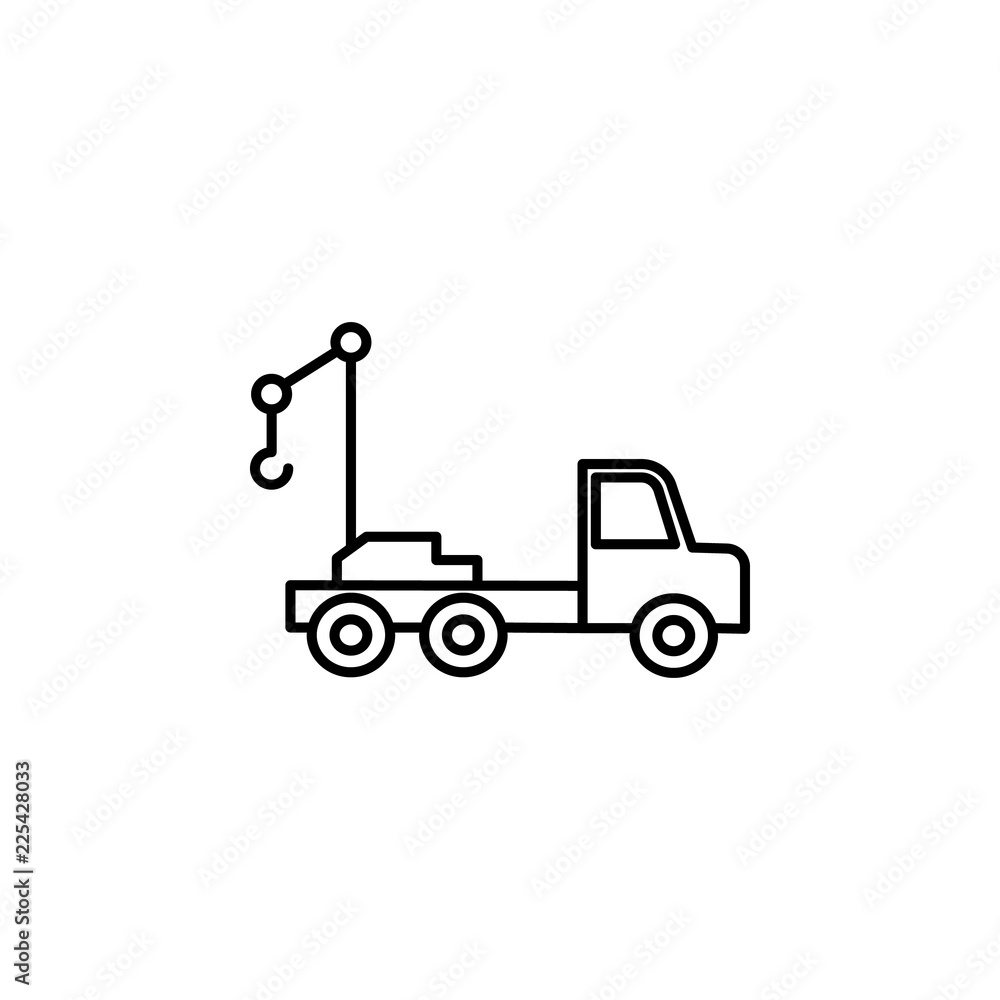 crane vehicle icon. Element of construction machine icon for mobile concept and web apps. Thin line crane vehicle icon can be used for web and mobile