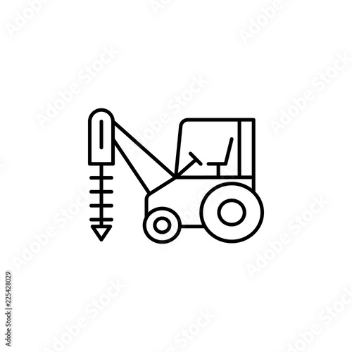 auger tractor icon. Element of construction machine icon for mobile concept and web apps. Thin line auger tractor icon can be used for web and mobile