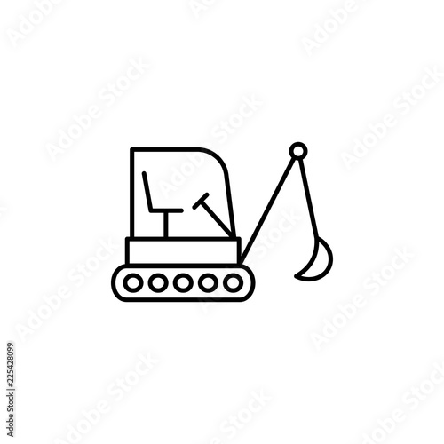 caterpillar excavator icon. Element of construction machine icon for mobile concept and web apps. Thin line caterpillar excavator icon can be used for web and mobile