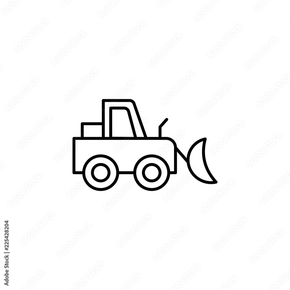 Fototapeta premium bucket tractor icon. Element of construction machine icon for mobile concept and web apps. Thin line bucket tractor icon can be used for web and mobile