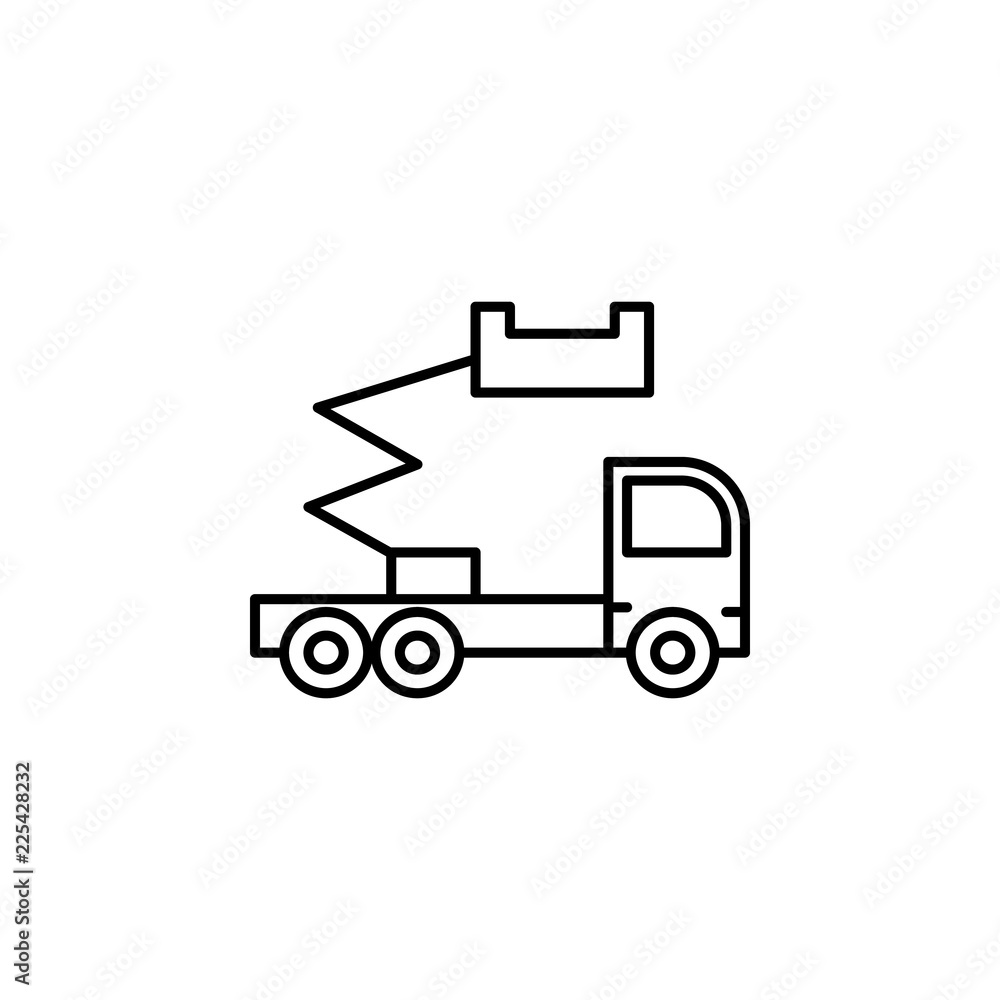 aerial lift icon. Element of construction machine icon for mobile concept and web apps. Thin line aerial lift icon can be used for web and mobile aerial lift icon. Element of construction machine icon for mobile concept and web apps. Thin line aerial lift icon can be used for web and mobile