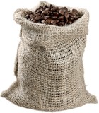 Canvas Sack of Coffee Beans - Isolated