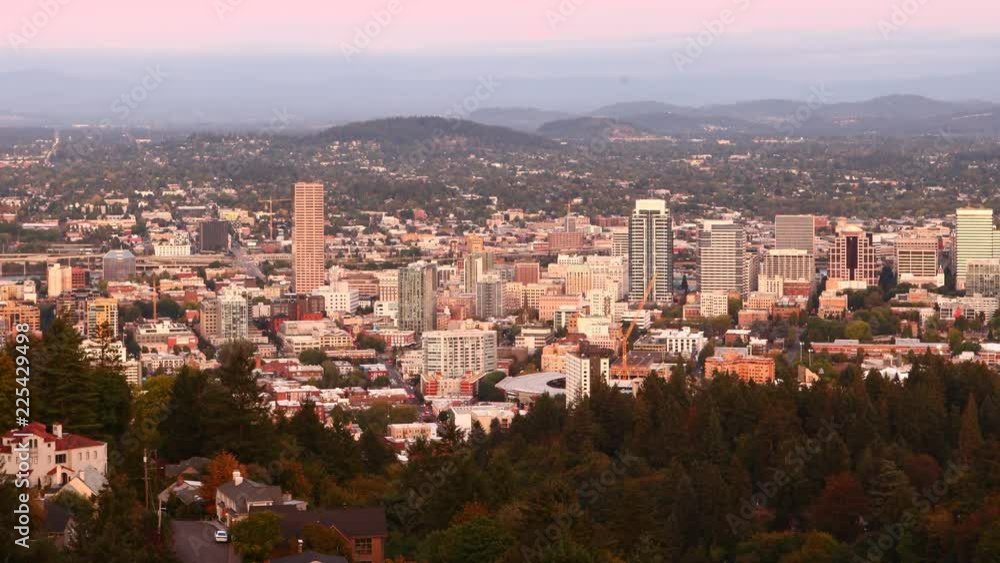 Timelapse Night to day of the Portland, Oregon downtown 4K Timelapse Night to day of the Portland, Oregon downtown 4K