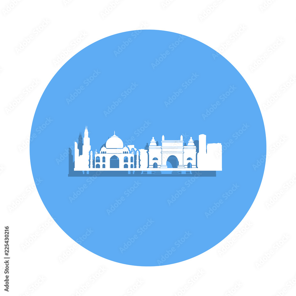 cityscape icon in badge style. One of Cityscape collection icon can be used for UI, UX