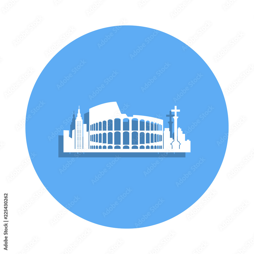 cityscape of Rome icon in badge style. One of Cityscape collection icon can be used for UI, UX