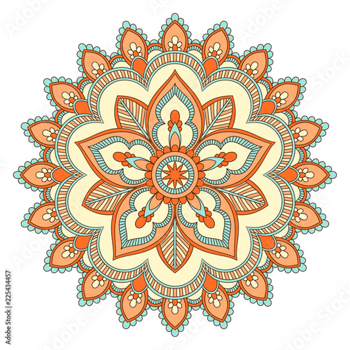 Ethnic ornamental mandala. Decorative design element. Hand drawn illustration