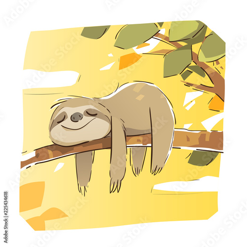 Cute Sloth Taking a Nap