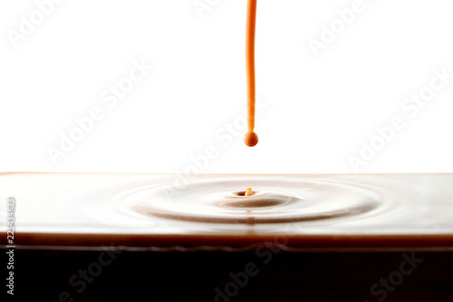 Chocolate drink on white background